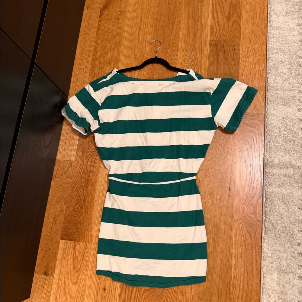 Striped Green and White Mini Dress